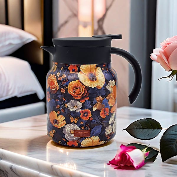 š Last day 49% OFF - CozyTeapotĀ® Vintage Floral Pattern Tea Thermos ā Built-In Infuser