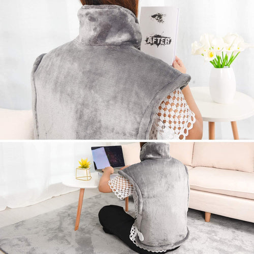 Last day 45% Off 👩❤️👨 Heated Shawl Extra Large Heating Pad, Neck, Shoulder, and Back Heating Pads