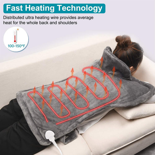 Last day 45% Off 👩❤️👨 Heated Shawl Extra Large Heating Pad, Neck, Shoulder, and Back Heating Pads