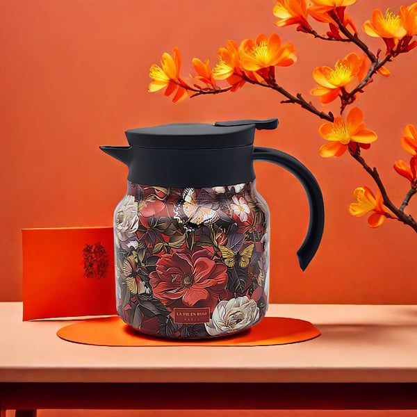 š Last day 49% OFF - CozyTeapotĀ® Vintage Floral Pattern Tea Thermos ā Built-In Infuser
