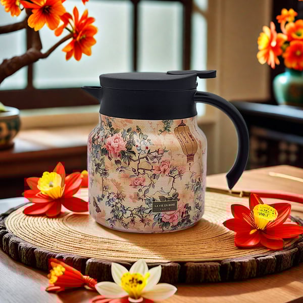 š Last day 49% OFF - CozyTeapotĀ® Vintage Floral Pattern Tea Thermos ā Built-In Infuser