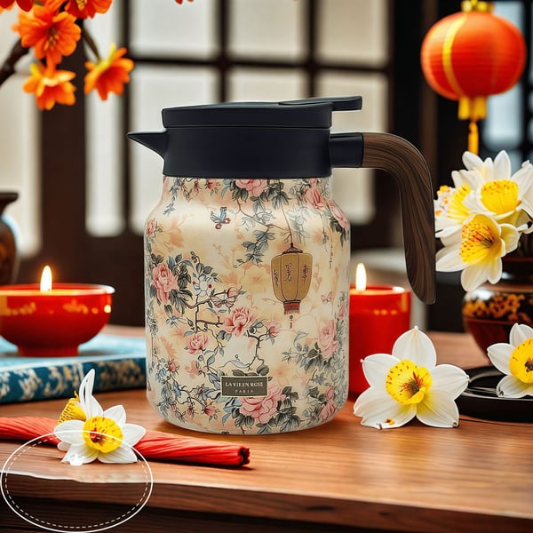 š Last day 49% OFF - CozyTeapotĀ® Vintage Floral Pattern Tea Thermos ā Built-In Infuser