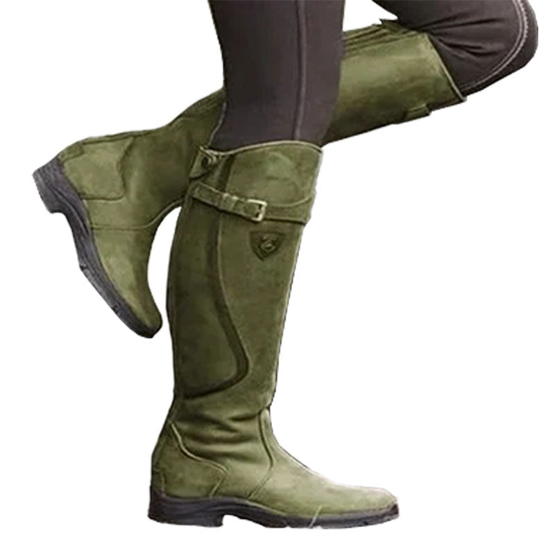 Bottes d'équitation imperméables en cuir pour femmes