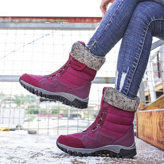 Bottes de neige pour femmes avec soutien de la voûte plantaire, bottes imperméables pour temps froid
