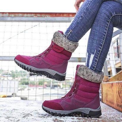 Bottes de neige pour femmes avec soutien de la voûte plantaire, bottes imperméables pour temps froid
