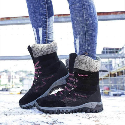 Bottes de neige pour femmes avec soutien de la voûte plantaire, bottes imperméables pour temps froid
