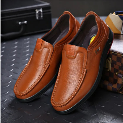 Chaussures orthopédiques en cuir pour hommes de style britannique 