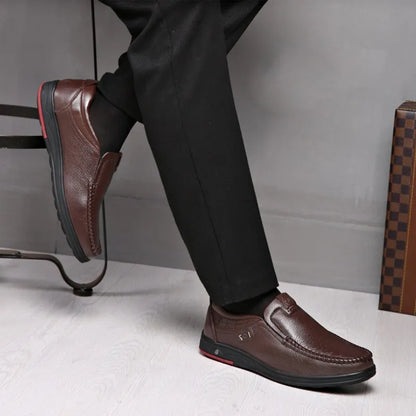 Chaussures orthopédiques en cuir pour hommes de style britannique 