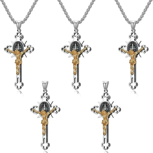 ST.Benedict Protection Cross Power Pendant Necklace