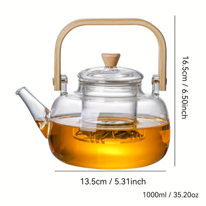 🎁 Last day 49% OFF - CozyTeapot® Clear Borosilicate Glass Teapot with Infuser | Elegant Gift Idea