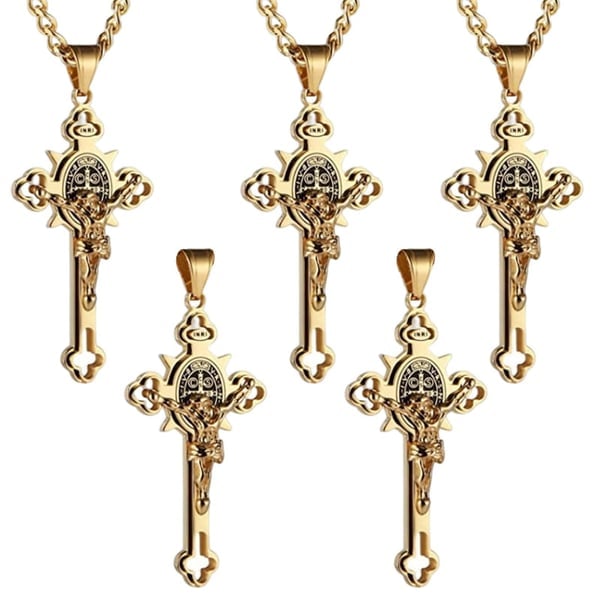 ST.Benedict Protection Cross Power Pendant Necklace