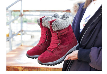Bottes de neige pour femmes avec soutien de la voûte plantaire, bottes imperméables pour temps froid