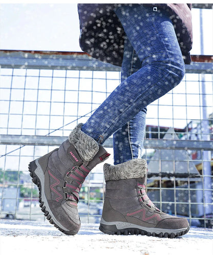Bottes de neige pour femmes avec soutien de la voûte plantaire, bottes imperméables pour temps froid