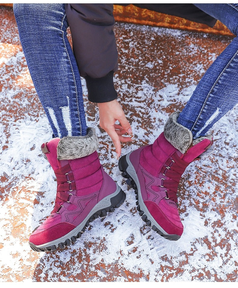 Bottes de neige pour femmes avec soutien de la voûte plantaire, bottes imperméables pour temps froid