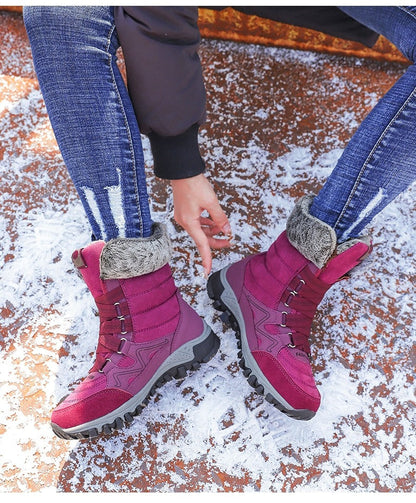 Bottes de neige pour femmes avec soutien de la voûte plantaire, bottes imperméables pour temps froid