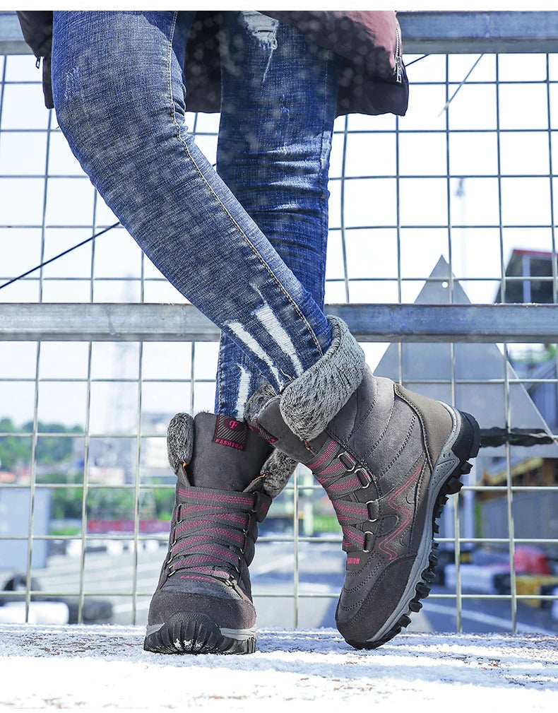 Bottes de neige pour femmes avec soutien de la voûte plantaire, bottes imperméables pour temps froid