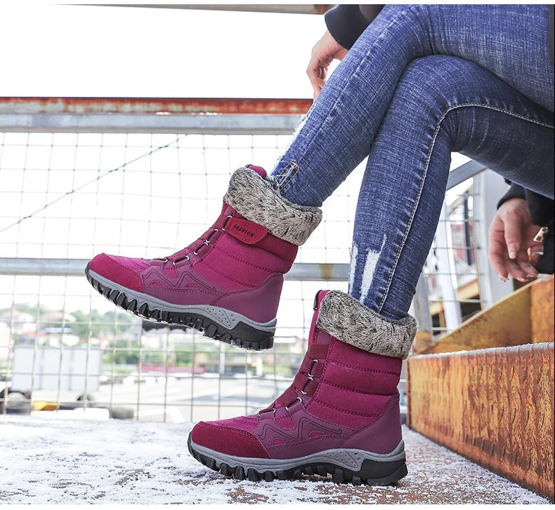 Bottes de neige pour femmes avec soutien de la voûte plantaire, bottes imperméables pour temps froid
