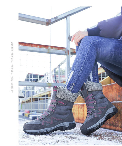 Bottes de neige pour femmes avec soutien de la voûte plantaire, bottes imperméables pour temps froid