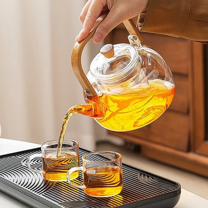 6pcs Set 80ml Transparent Glass Cup for Hot Tea Teaware with Handle