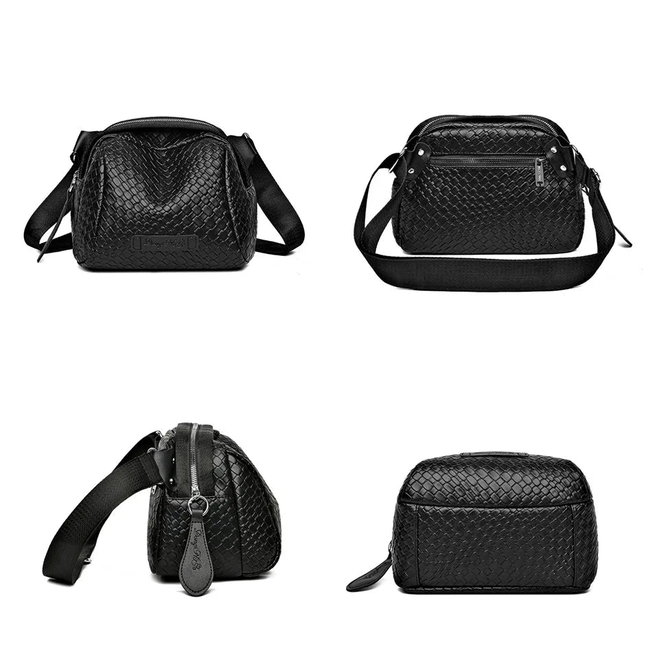 New Arrival - 45%🔥Hand Weaving Large Capacity Crossbody Shoulder Bag, Stylish Leather Shell Bag