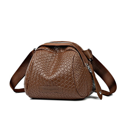 New Arrival - 45%🔥Hand Weaving Large Capacity Crossbody Shoulder Bag, Stylish Leather Shell Bag