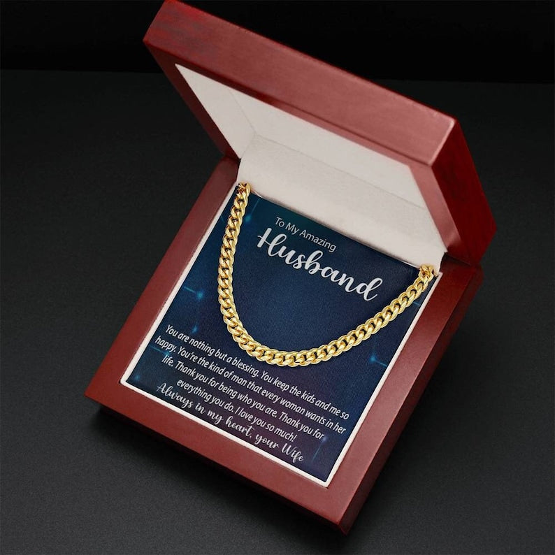 Valentine's Gift for Your Man! | Cuban Link Chain Necklace | Surprise Your Husband with This Perfect Gift for Valentine's Day | USA Made