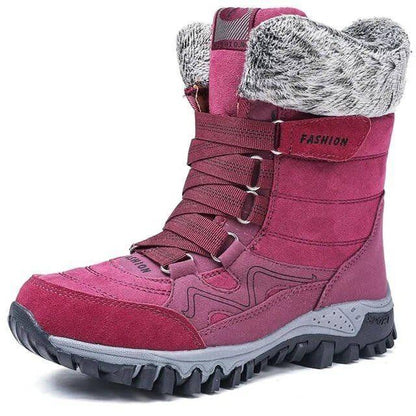 Bottes de neige pour femmes avec soutien de la voûte plantaire, bottes imperméables pour temps froid