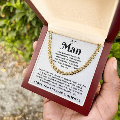 To My Man-Cuban Link Chain-I Know I Am Not Perfect