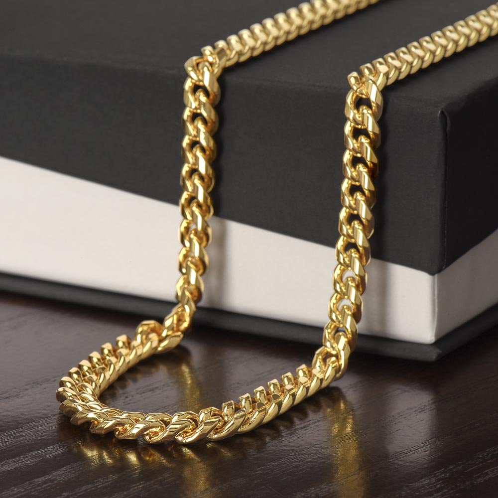 To My Man Necklace-Gold And Silver Cuban Chain Necklace